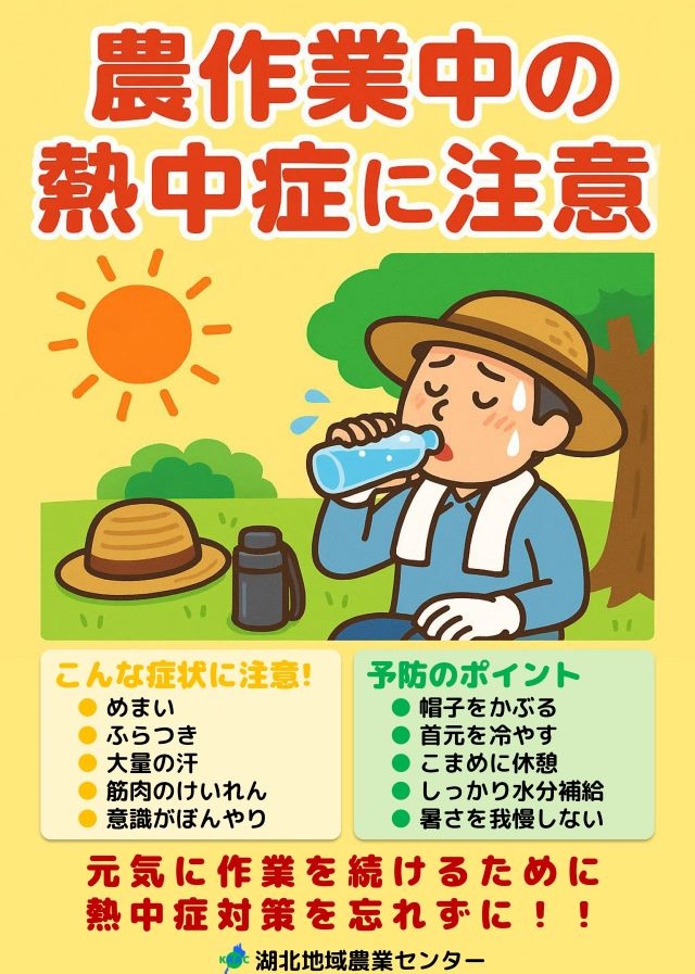 農作業中の熱中症に注意！